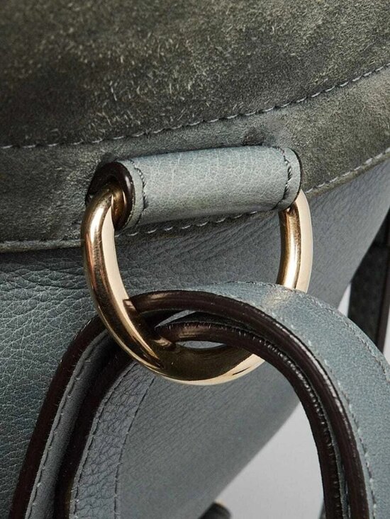 Chloe Light Blue Leather/Suede Small Faye Backpack Bag main image 5